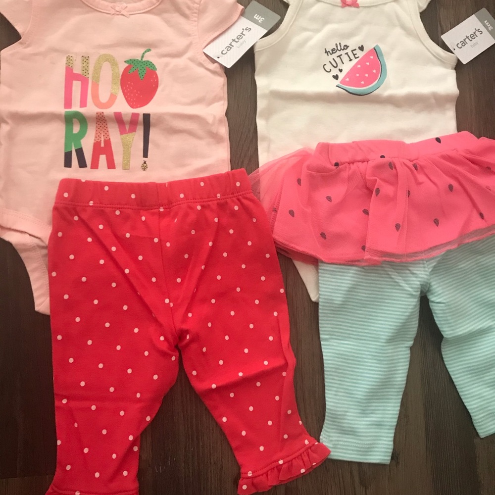 4 brand new 3mo baby outfits